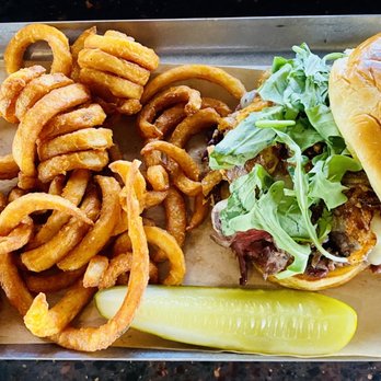 Third and Home - Smoked Prime Rib | $14 Crispy Onions, Hawaiian Roll, & Havarti Cheese with Arugula - Sports Bars Near Me - Nashville, Tennessee Third and Home - Smoked Prime Rib | $14 Crispy Onions, Hawaiian Roll, & Havarti Cheese with Arugula - Sports Bars Near Me - Nashville, Tennessee