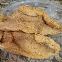 Poorly cooked fried catfish that probably would have made me sick if I had consumed it. A waste of funds. Poorly cooked fried catfish that probably would have made me sick if I had consumed it. A waste of funds.