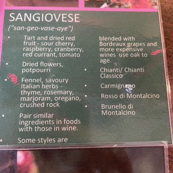 Ada's - About Sangiovese - Wine Bars Near Me - Las Vegas, Nevada