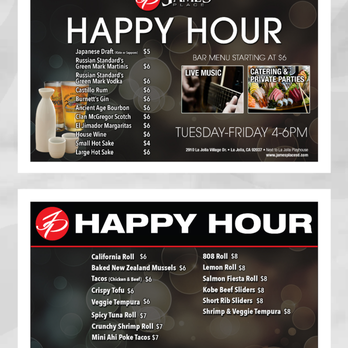 James Place - Happy hour menu taken from jamesplacesd.com (The prices may not be right though..) - Asian Fusion Near Me - San Diego, California James Place - Happy hour menu taken from jamesplacesd.com (The prices may not be right though..) - Asian Fusion Near Me - San Diego, California