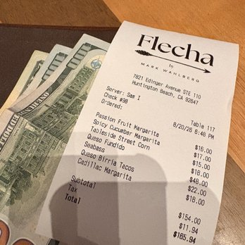 Flecha Cantina - Bill - Mexican Near Me - Huntington Beach, California