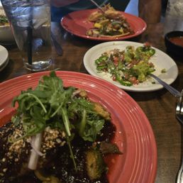 Short rib chile colorado, tacos, guac