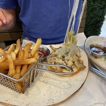 Avalon Brew Pub - Cheese pull on the pork sandwich - Brewpubs Near Me - Avalon, New Jersey Avalon Brew Pub - Cheese pull on the pork sandwich - Brewpubs Near Me - Avalon, New Jersey