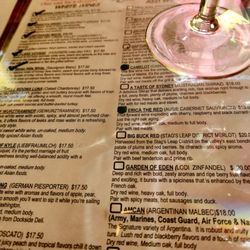 Vines To Cellar - Flight menu and tasting notes