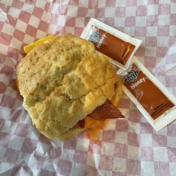 Biscuit Bitch - Biscuit with bacon, American cheese and honey - Breakfast & Brunch Near Me - Seattle, Washington