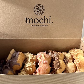 Mochidot Donuts - Ube, injeolmi, strawberry pocky, chocolate, cookies and cream, and PB&J - Donuts Near Me - Phoenix, Arizona
