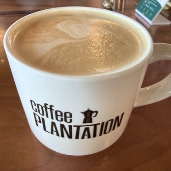The Coffee Plantation - Plain latte in real cup - Coffee & Tea Near Me - Scottsdale, Arizona