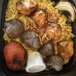 Mixed kabob platter beef and chicken Mixed kabob platter beef and chicken