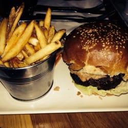 Lovely lobster burger with chips