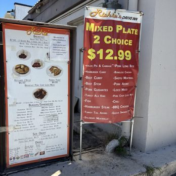 Richie's Drive Inn - Drive Thru Menu - Hawaiian Near Me - Honolulu, Hawaii Richie's Drive Inn - Drive Thru Menu - Hawaiian Near Me - Honolulu, Hawaii