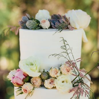 Flowers By Mae Mae - Loved my succulents incorporated into the cake! Photo Credit: Erich Chen Photography - Florists Near Me