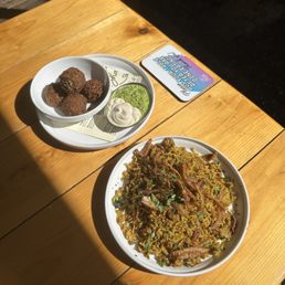 HAPPY HOUR MENU: Mejadara and bowl o' falafel HAPPY HOUR MENU: Mejadara and bowl o' falafel