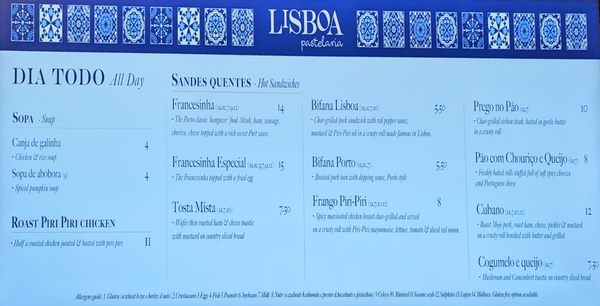 Menu photo 1 Lisboa Pastelaria Dublin 2, D