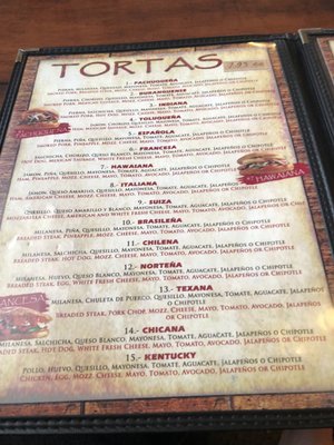 Menu photo 1 Super Tortas Indianapolis, IN