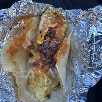 CJ's Tacos - Chorizo, egg, and cheese taco on corn tortilla! - Food Trucks Near Me - Austin, Texas