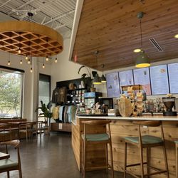 Just Love Coffee Cafe - Georgetown - The light fixture is an echo of their waffle specialties