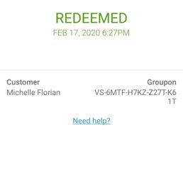 Groupon showing how many services paid for and when I redeemed the 1st one. Groupon showing how many services paid for and when I redeemed the 1st one.