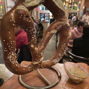 SELECT Restaurant - Greer - Gigantic pretzel with Bavarian mustard - Wine Bars Near Me - Greer, South Carolina
