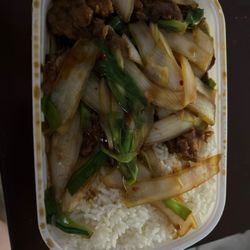 China Wok - This has to be my favorite dish from China wok. It is there Mongolian beef with white rice. It's always spicy. It's always delicious.
