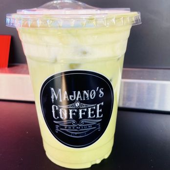 Majanos Coffee - vanilla matcha with banana cold foam on - Coffee & Tea Near Me - Pasadena, California
