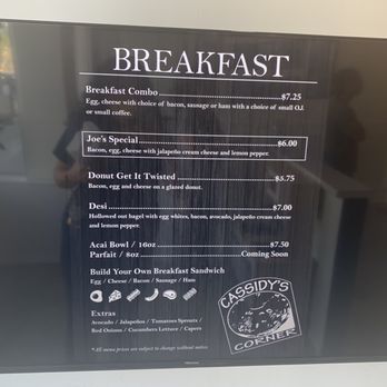 Cassidy’s Corner Cafe - Breakfast menu - Cafes Near Me - Long Beach, California Cassidy’s Corner Cafe - Breakfast menu - Cafes Near Me - Long Beach, California