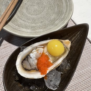 Yujo - Oyster with quail egg - Japanese Near Me - Dallas, Texas Yujo - Oyster with quail egg - Japanese Near Me - Dallas, Texas