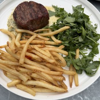 Farmstead At Long Meadow Ranch - Filet with fries and arugula - American Near Me - Saint Helena, California