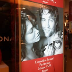 Secretos de Amor - Afiche luminoso de la tienda.