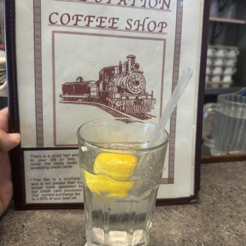 Station Coffee Shop - Water with lemon - Diners Near Me - sound Beach, New York