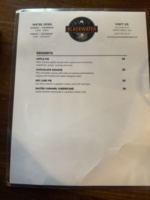 Menu photo 1 Blackwater Brewing North Bend, WA Menu photo 1 Blackwater Brewing North Bend, WA