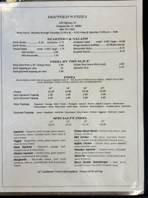 Menu photo 6 Bertolo's Pizza Simpsonville, SC