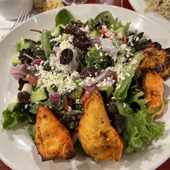 Panini Kabob Grill - Greek salad with chicken - Mediterranean Near Me - Bakersfield, California Panini Kabob Grill - Greek salad with chicken - Mediterranean Near Me - Bakersfield, California