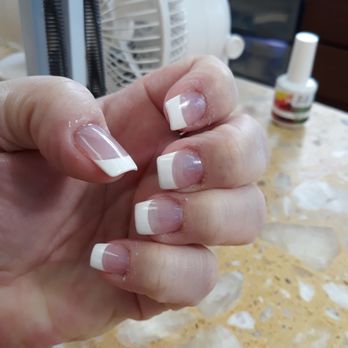 World Nails - Dip powder with white and cotton candy gel colors. I LOVE how they look. - Nail Salons Near Me - Riverside, California