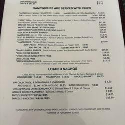 Exit 30 BBQ & Cafe - Inside menu
