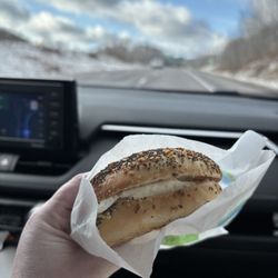 Beyond Bagels - Everything bagel with cream cheese