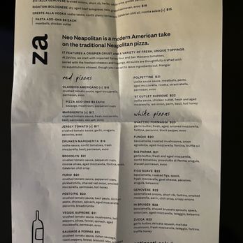 ZaVino - Pizza & Pasta Menu - Italian Near Me - Baltimore, Maryland