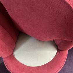 BJ's Upholstery - This shows the lovely work they did under the newly stuffed cushion where the support is.