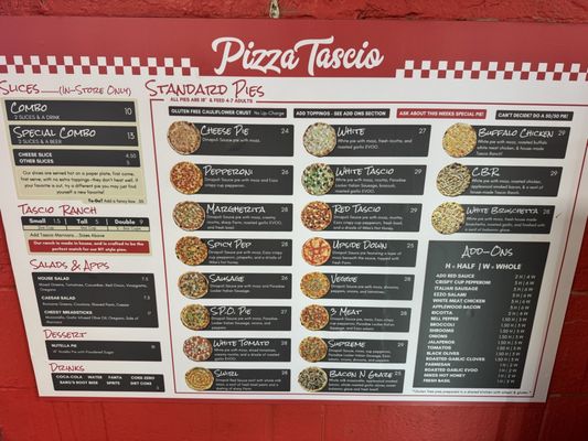 Menu photo 2 Pizza Tascio NKC North Kansas City, MO