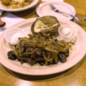 Texas Roadhouse - 8 oz filet mignon with sauteed mushrooms and onions - Steakhouses Near Me - Montgomeryville, Pennsylvania Texas Roadhouse - 8 oz filet mignon with sauteed mushrooms and onions - Steakhouses Near Me - Montgomeryville, Pennsylvania