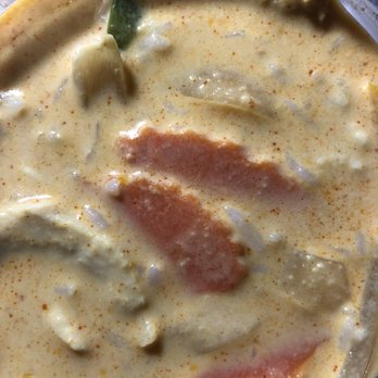 Thai Cafe - Yellow curry with chicken. Added a little steamed rice. Always delicious! - Thai Near Me - Twentynine Palms, California