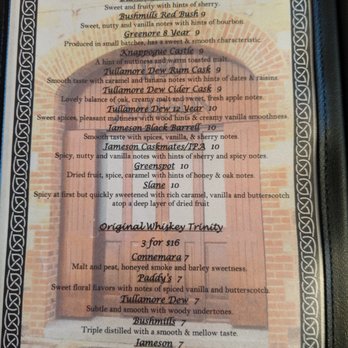 The Irishmen - Whiskey flight menu. - Irish Pub Near Me - Everett, Washington The Irishmen - Whiskey flight menu. - Irish Pub Near Me - Everett, Washington