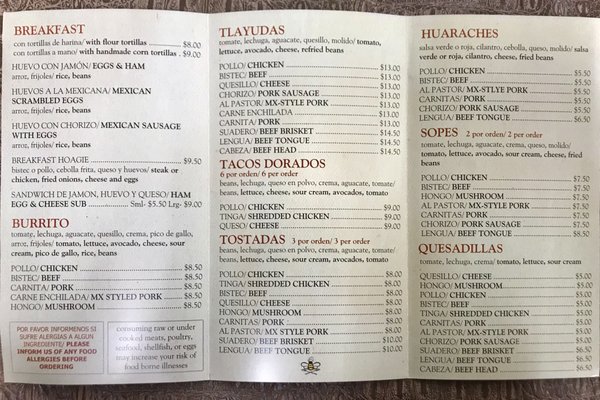 Menu photo 2 la sabrosa Vineland, NJ