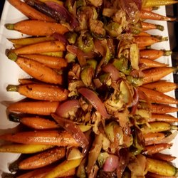 Pangea Full Service Catering - Grilled Baby Carrots with Caramelized Vegetable Medley