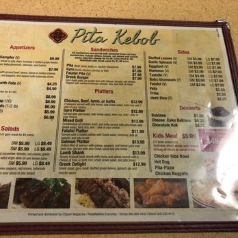 Pita Kebob - Menu - Mediterranean Near Me - Ruskin, Florida