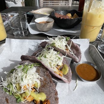Hay's Place - POLLO AL PASTOR Chicken al pastor, house-made blue corn tortillas, cilantro, grilled onion, grilled pineapple, avocado salsa - Mexican Near Me - Pebble Beach, California