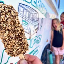 Wondervan Pops - Better Buddy ice cream bar.  Butter Pecan ice covered in rich chocolate and topped with peanut butter wafer cookies