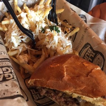 Illegal Burger - Writer Square - After I started digging in. Lol. So good. #7 and truffle fries. - Burgers Near Me - Denver, Colorado