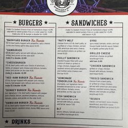 Whistlin' Donkey Sports Bar and Grill - Menu