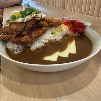 Curry Do - Chicken Katsu and rice with fried egg on top. - Japanese Curry Near Me - Tustin, California Curry Do - Chicken Katsu and rice with fried egg on top. - Japanese Curry Near Me - Tustin, California