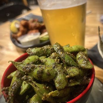 Ima Noodles - Fried CHICKEN Bites edamame with a nice cold beer  yummy - Ramen Near Me - Detroit, Michigan